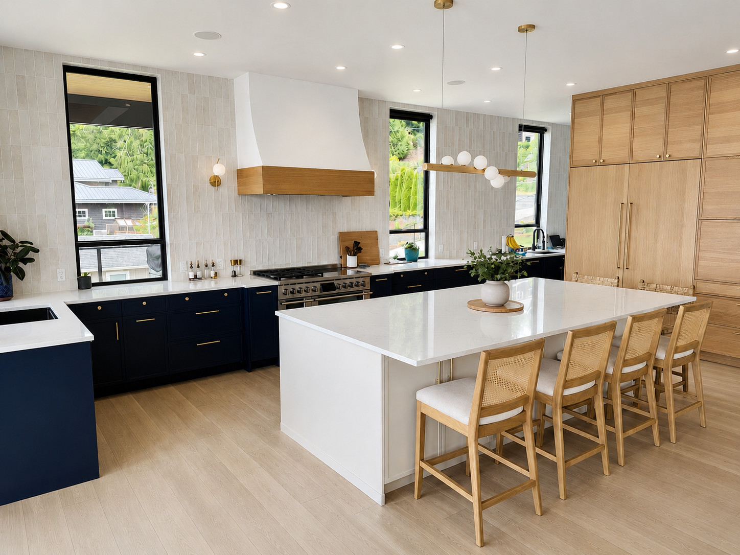 Large Modern Coastal Kitchen