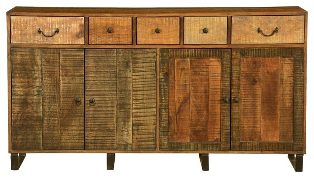 Sparta Wooden Patches Mango Wood Standing Large Sideboard Cabinet