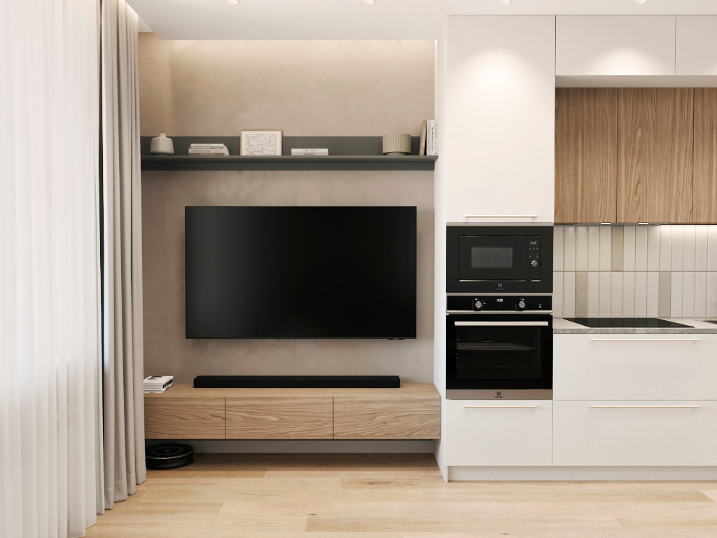 Кухня-гостиная в современном стиле 25 м.кв