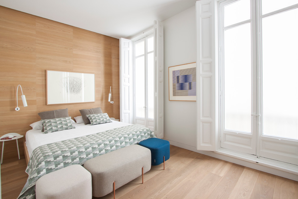Scandinavian bedroom in Madrid.