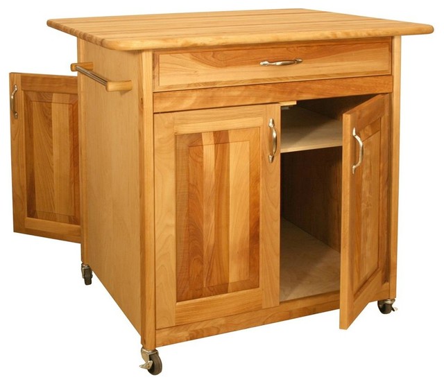 Wheeled Kitchen Cart w 4 Doors & Drawer, The Contemporary Kitchen