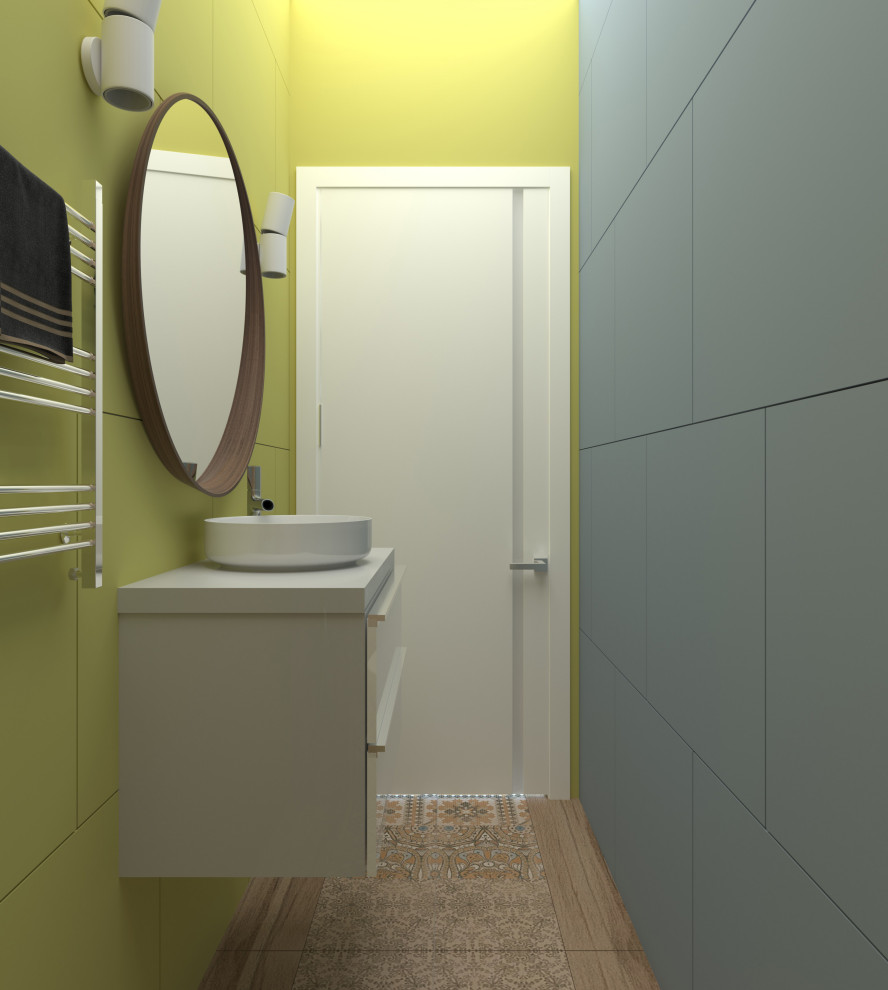 Санузел в проекте 2-х комнатной квартиры для молодой семьи