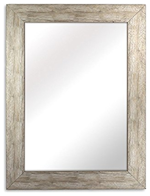 Raphael Rozen Gray White Mirror, "2 3/4" Frame - 34x44