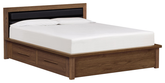 Copeland Furniture Moduluxe 35" Storage Base Bed, Natural Walnut