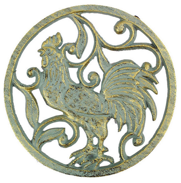 Cast Iron Rooster Trivet, 8" Farmhouse Trivets by VirVentures