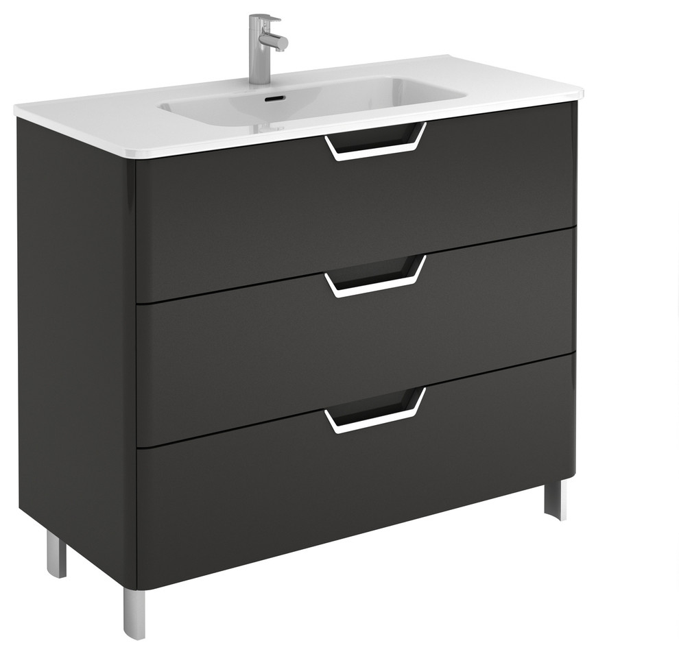 Eviva Hayat 32 Inch Freestanding Bathroom Vanity in Grey, H 34 x W 32 x