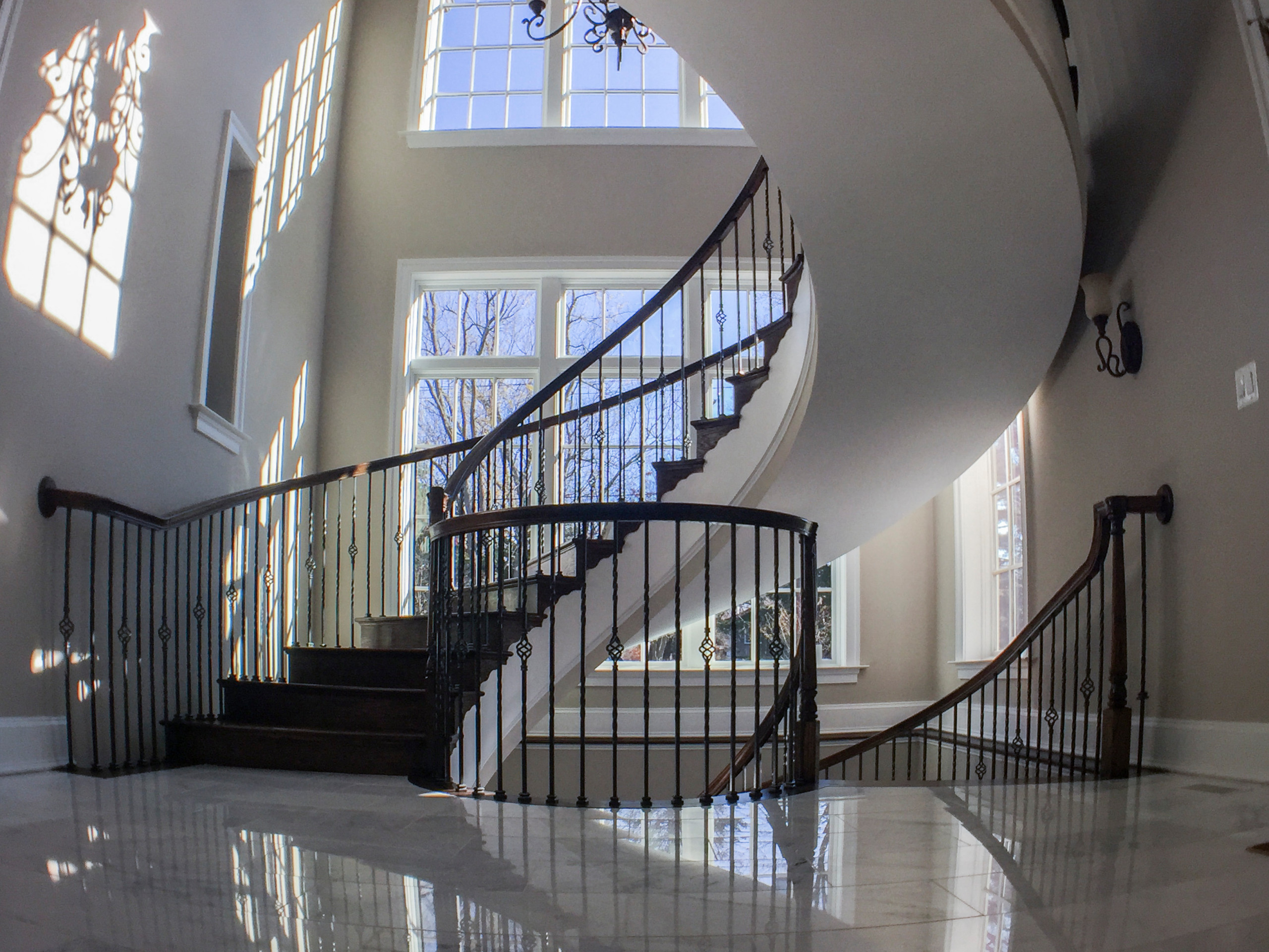 28_Multi-Level Oak&Metal Staircase in Custom Built Home, Potomac Falls MD 20854