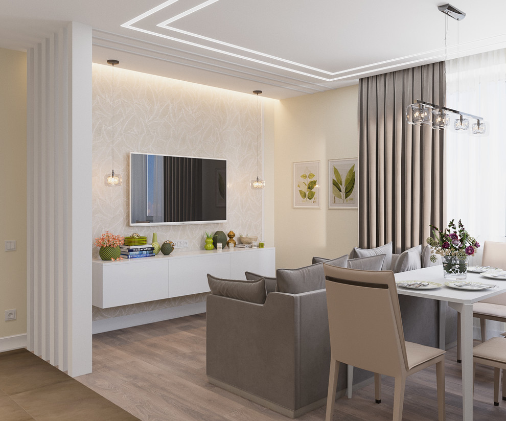 гостиная совмещенная с кухней