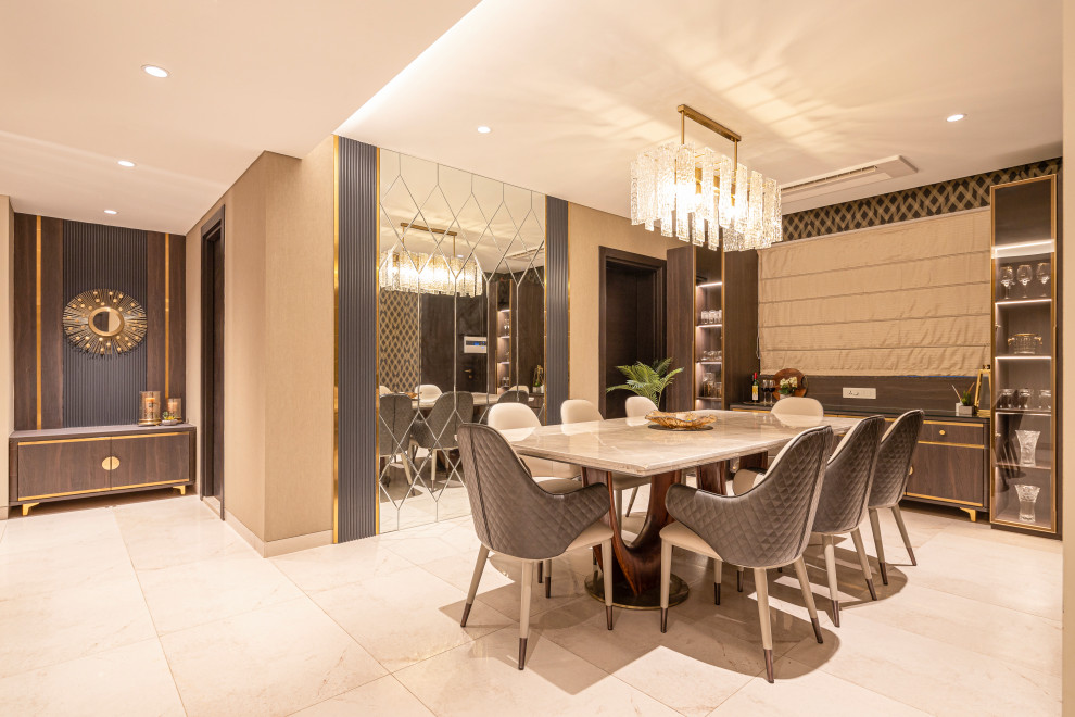 Photo of a contemporary dining room in Pune.