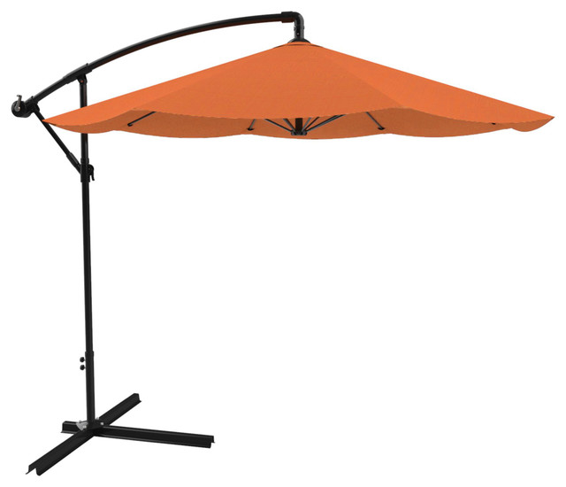 Patio Umbrella, Cantilever Hanging Outdoor Shade10 Ft , Terracotta