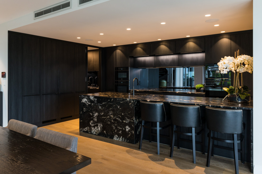 Moody Modern New Build with Natural Stone Benches