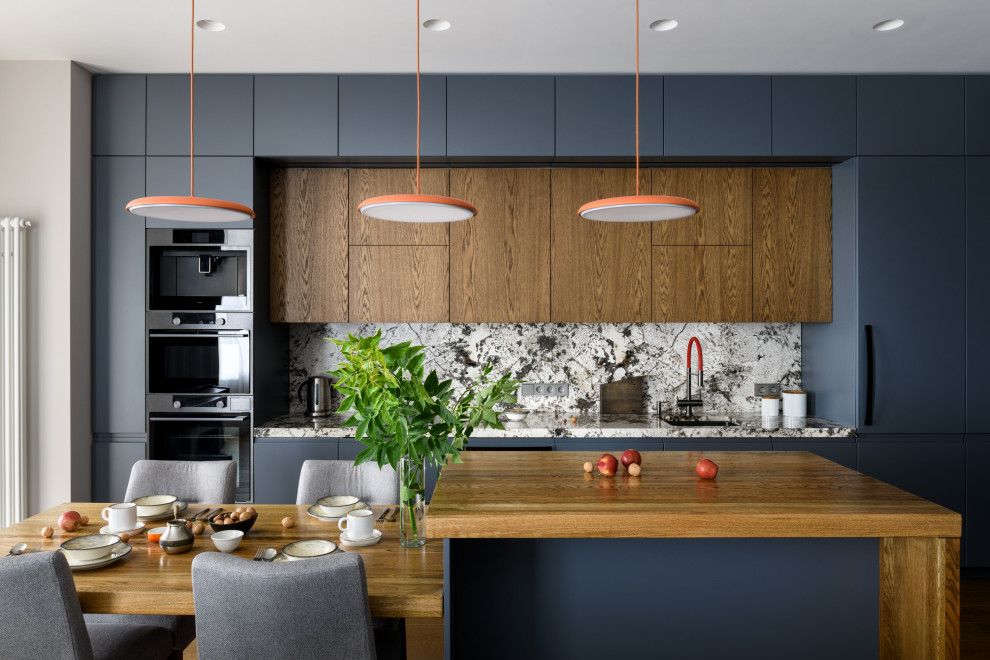 Натуральные материалы в интерьере трехкомнатной квартиры