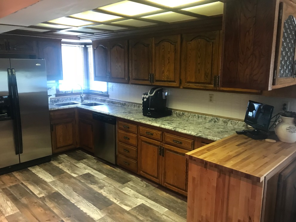 Inspiration for a rustic kitchen remodel in Denver