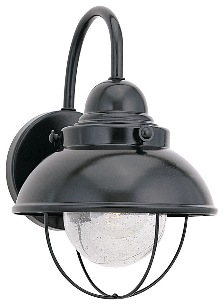 Sea Gull Sebring 1-Light Outdoor Wall Lantern 8870-12, Black