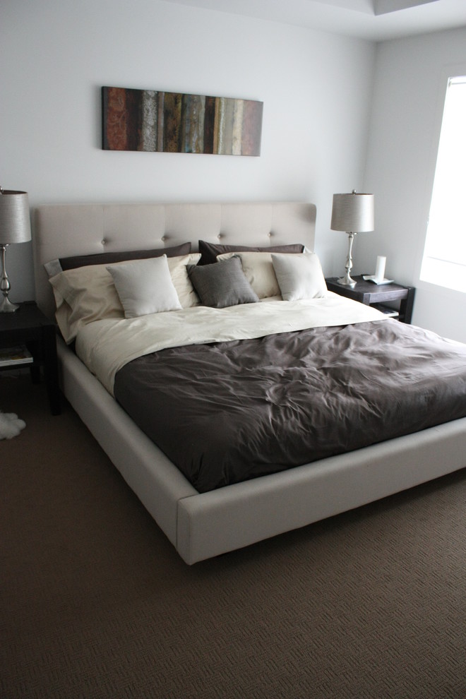 Contemporary bedroom in Calgary.