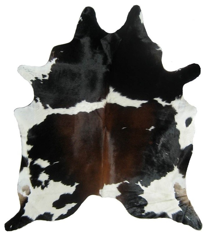 New COWHIDE RUG TRICOLOR 6'x7' Cow Skin Rug Leather Cow Hide 