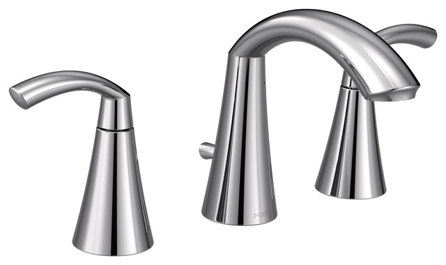 Moen Glyde 2 Handle High Arc Bathroom Faucet Contemporary
