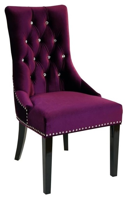 Carlyle Tufted Velvet Side Chair With Nailhead Trim Lcf024tusipu Contemporary Dining Chairs By Luxx Kitchen And Bath Houzz