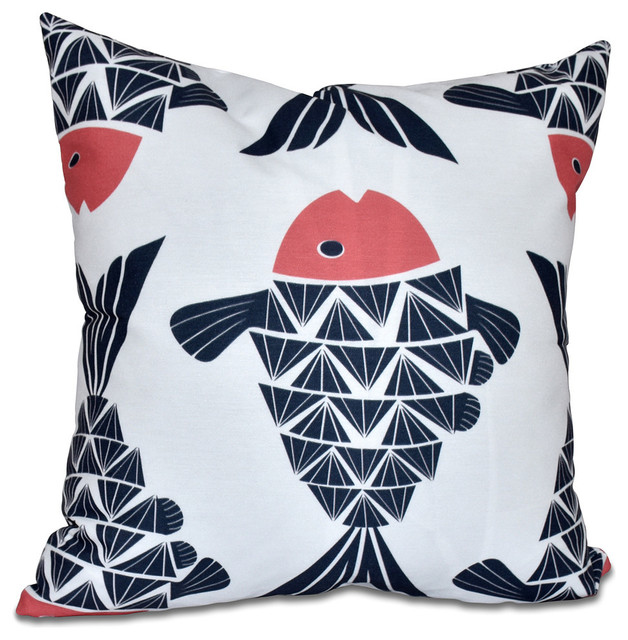 Big Fish Animal Print Pillow Beach Style Decorative Pillows By E By Design Houzz