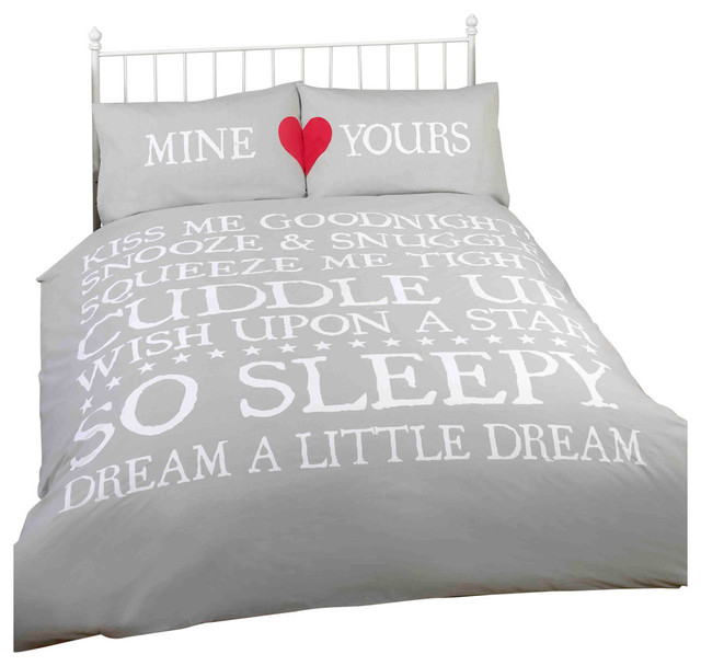 Mine And Yours Duvet Cover Set Black And White Double Eclectic