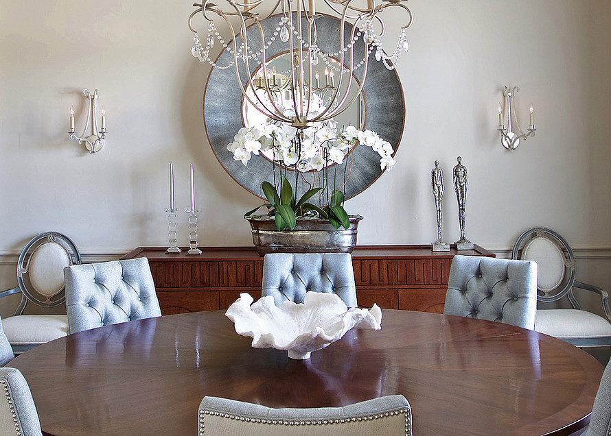 Example of a transitional dining room design in Houston
