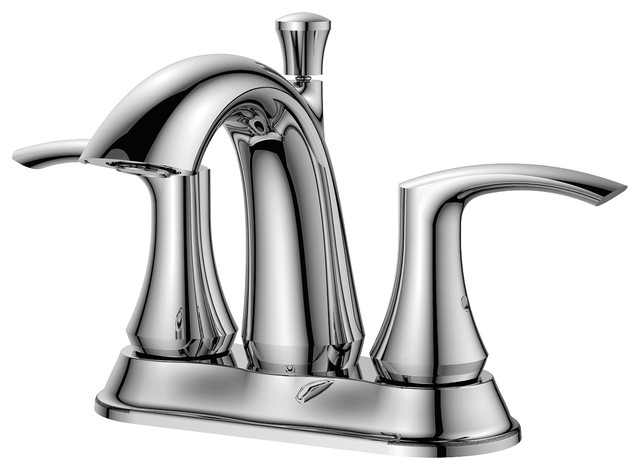 Ucore 4 Spread Two Handle Bathroom Faucet Chrome Contemporary