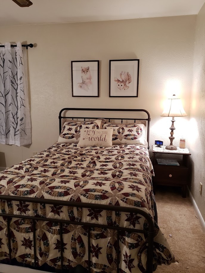 Warm blue paint color for this bedroom?