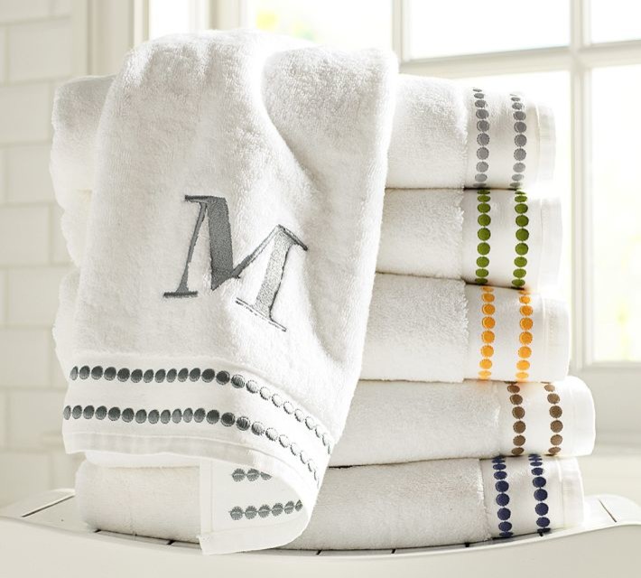 Pearl Embroidered Bath Towel