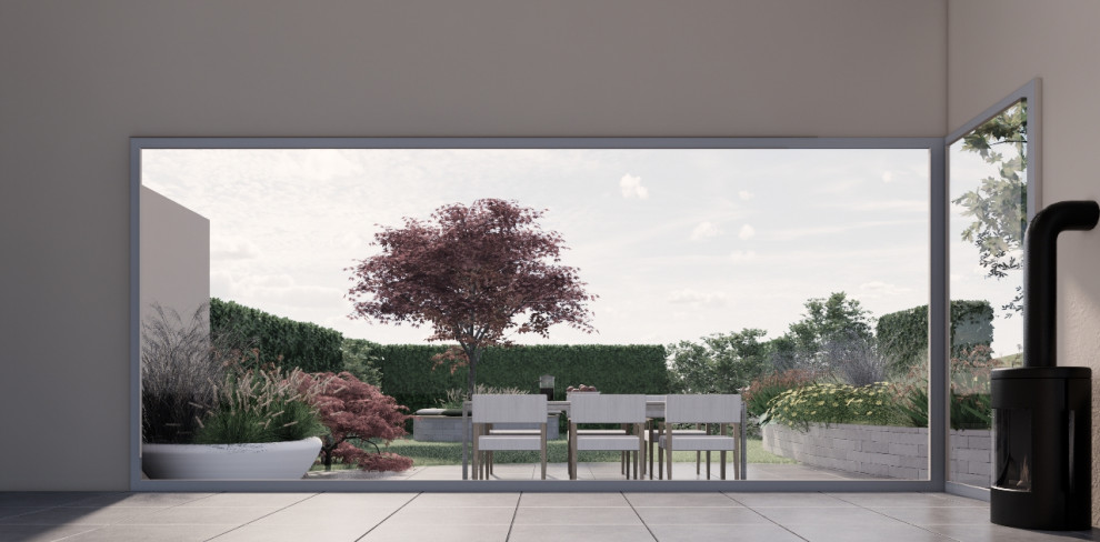 Reihenhausgarten im Retro-Chic