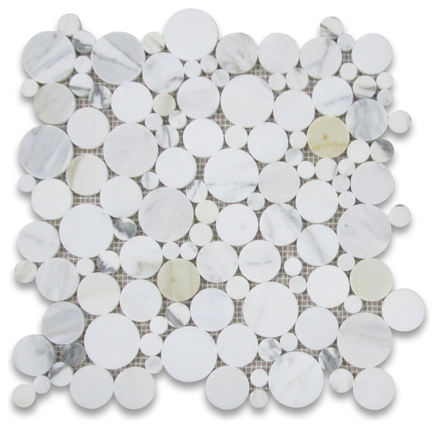 12 X12 Calacatta Gold Bubble Round Paramount Mosaic Tile Polished 12 X12 Calacatta Gold Bubble Round Paramount Mosaic Tile Polished Traditional Wall