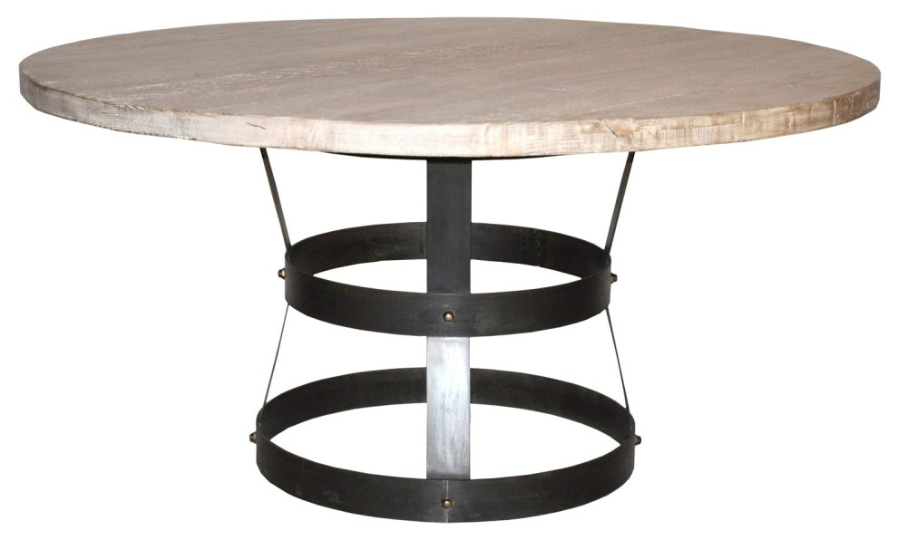 Basket Dining Table Rl Top 72, Audrey Rustic Industrial Acacia Wood Dining Table With Metal Hairpin Legs