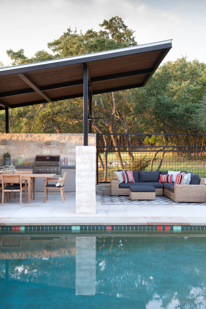Photo of a transitional pool in Austin.
