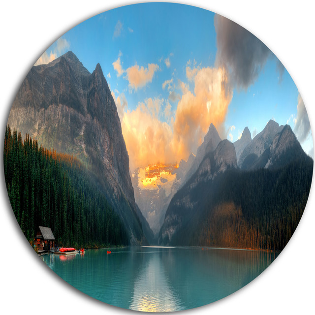 Shop Houzz | Design Art USA Lake Louise Sunrise Banff Park, Modern ...