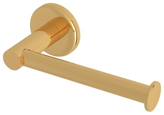 Rohl LO8 Lombardia Wall Mounted Euro Toilet Paper Holder - Italian Brass