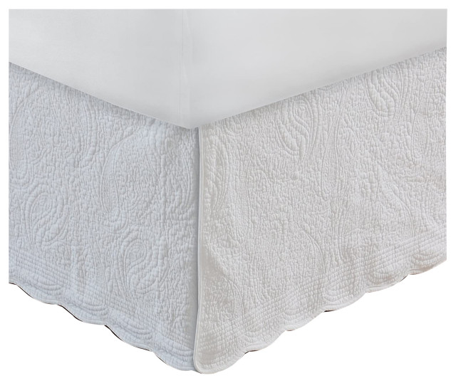 Greenland Paisley Quilted Twin Bed Skirt 18" Traditional Bedskirts by Uber Bazaar Houzz