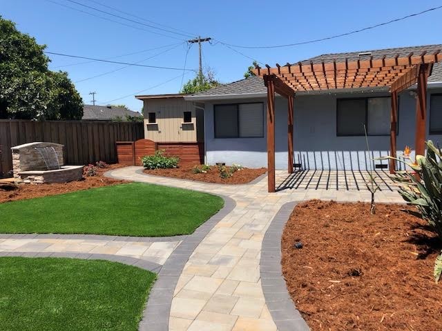 Backyard Water Feature & Firepit