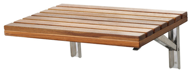 Anzzi Goreme Wall Mounted Teak Shower Seat Transitional Shower