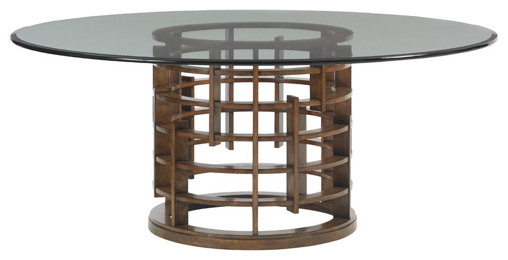 Meridien Round Dining Table With 72" Glass Top