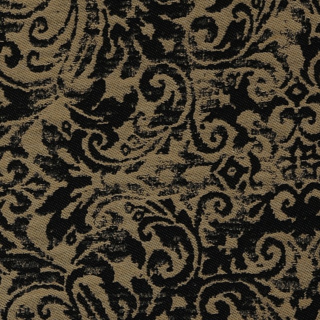 Black Tan Black Damask Multi Purpose Upholstery Fabric Contemporary