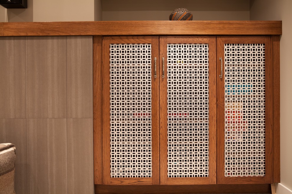 Example of a transitional basement design in Calgary