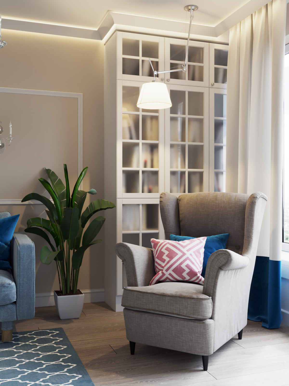 Квартира в голубых тонах в Новой Боровой