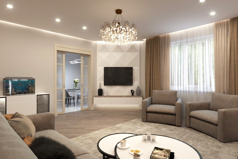 Кухня - гостиная в коттедже