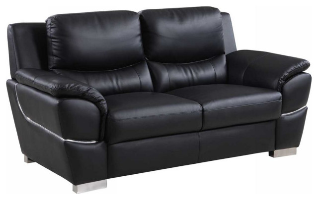 Palmiotto Contemporary Premium Genuine Leather Match Loveseat ...