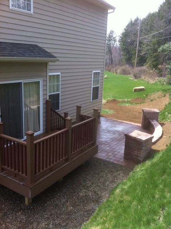 Small traditional backyard deck in Cleveland with no cover.