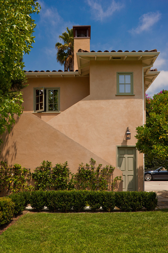 Inspiration for a mediterranean two-storey exterior in Los Angeles.