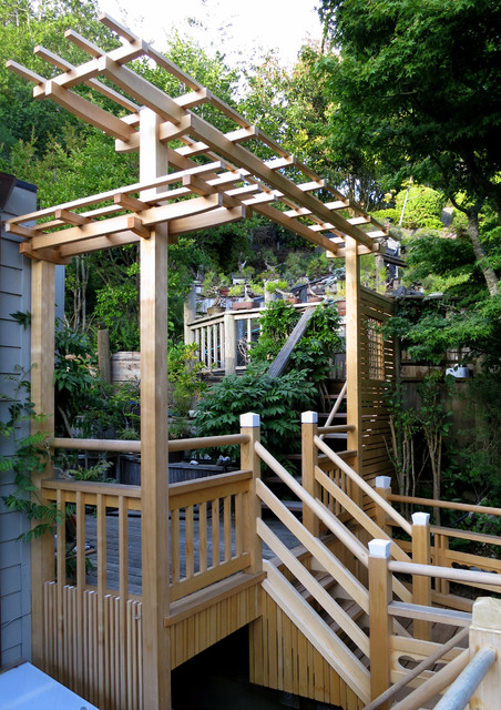 Deck and Wisteria Pergola - Asian - Deck - San Francisco - by Ki Arts |  Houzz