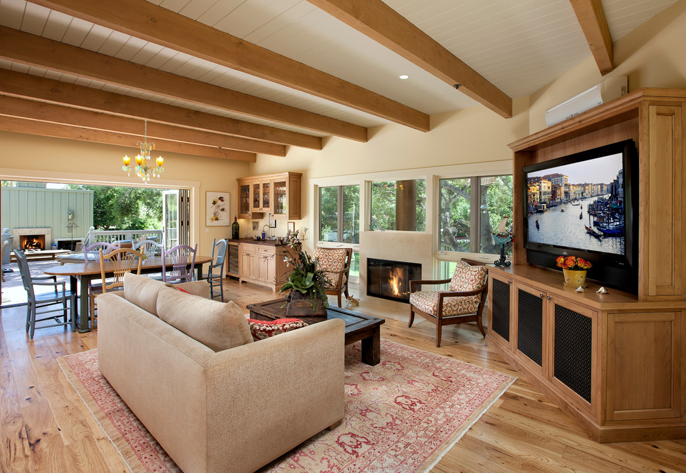 Inspiration for a traditional family room in Santa Barbara.