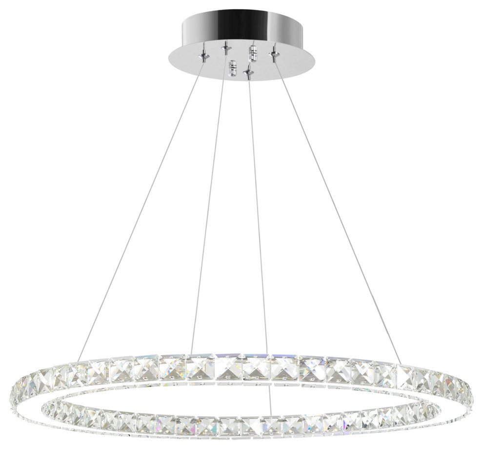 Ring LED Chandelier With Chrome Finish