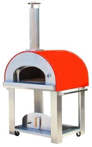 Grande32 Portable Wood Fired Pizza Oven Cart Red Contemporary Outdoor Pizza Ovens By Shop Chimney