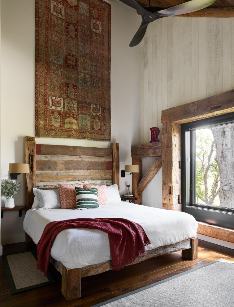 Inspiration for a rustic bedroom remodel in Boston